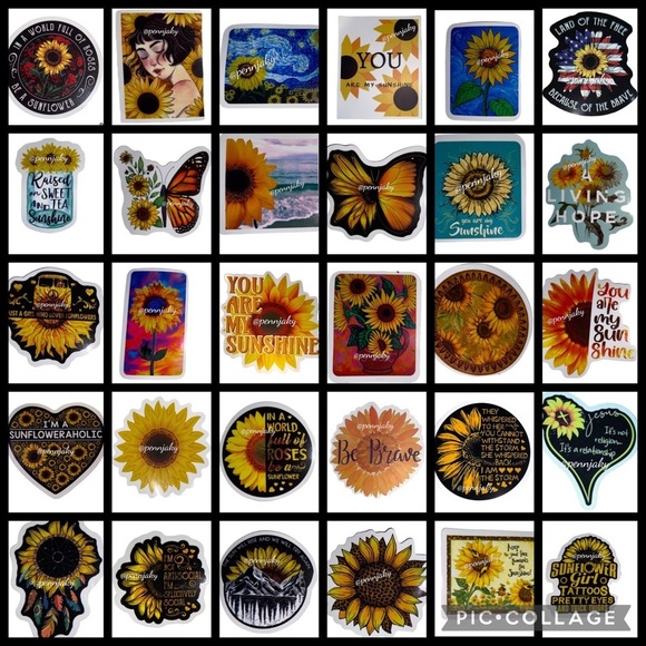 SUNFLOWER lovers 20 stickers bundle for water bottles laptop 4.99 disc shipping - Picture 2 of 8